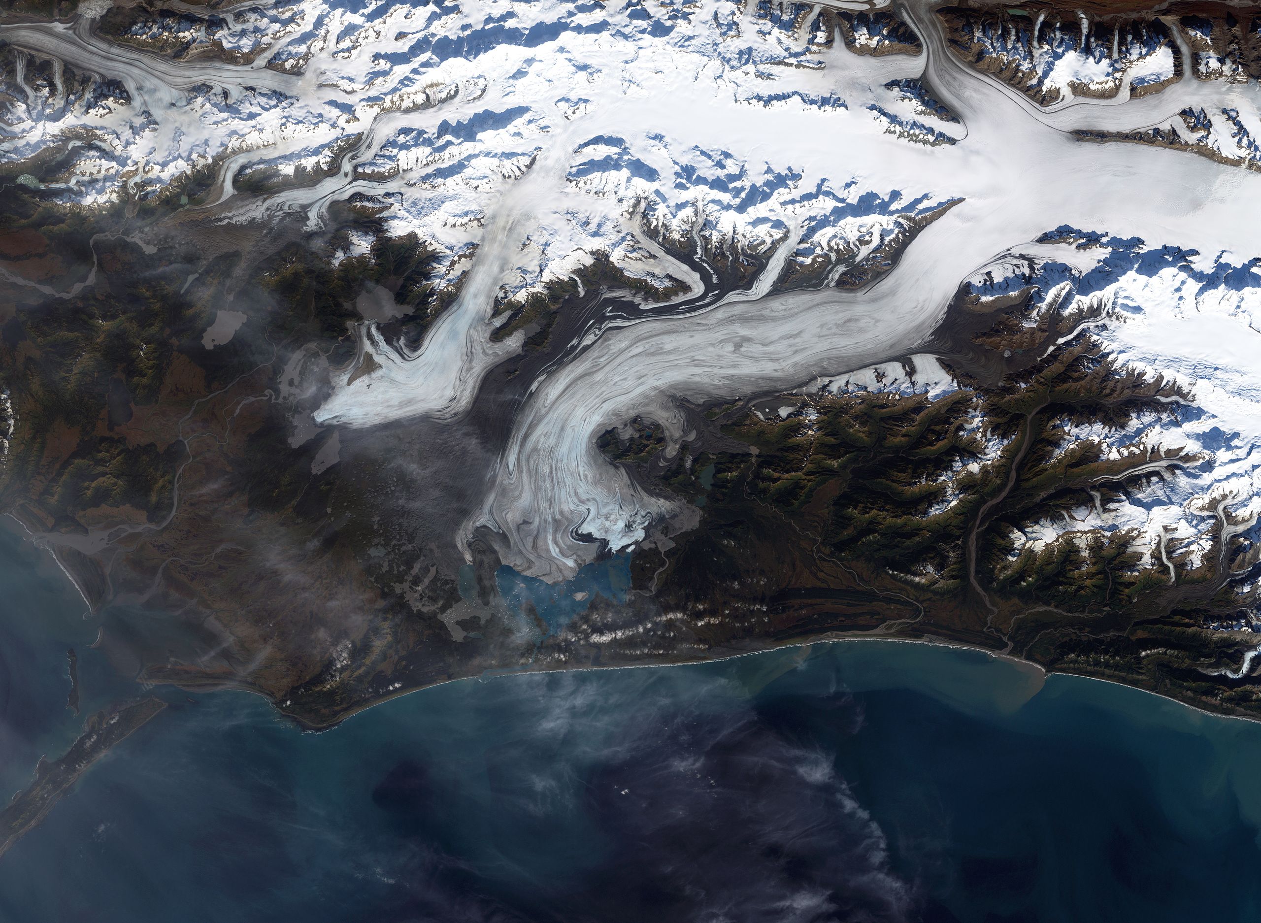 Bering glacier near the study site (figure source: NASA)